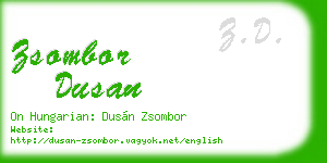 zsombor dusan business card